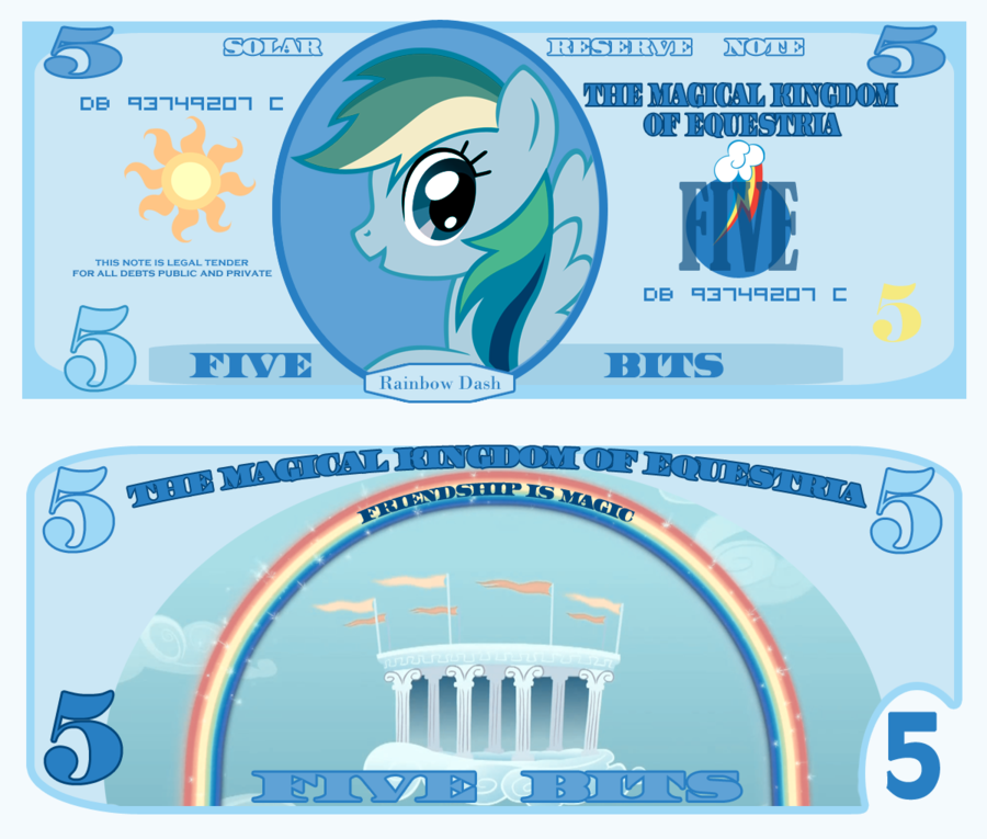 rainbow dash 5 bits bill by cradet-d4ni1