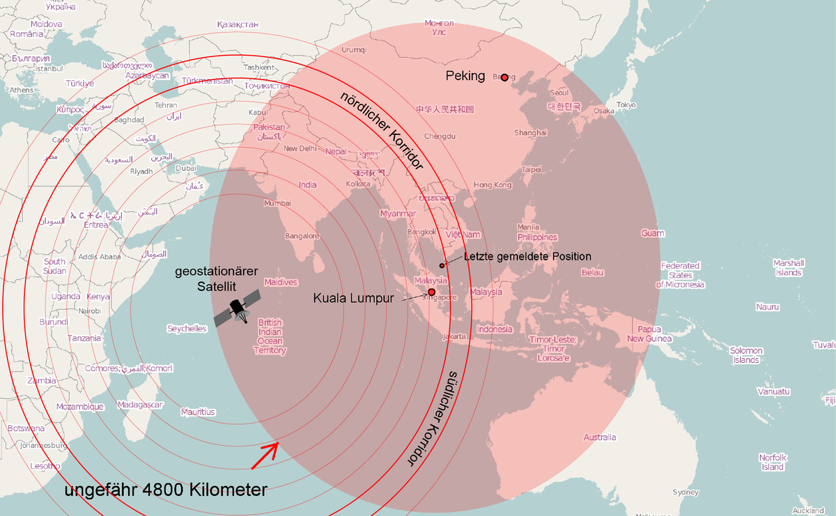 Theoretical Search Area MH 370