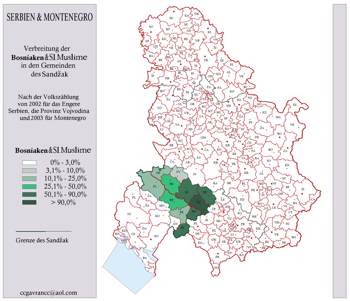 SCG Verbreitung Bosniaken Sl-Muslime im 