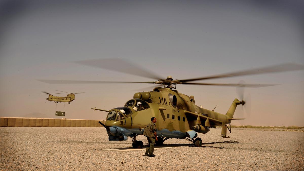 Afghan Air Corps Mi 35 at Kandahar Airfi