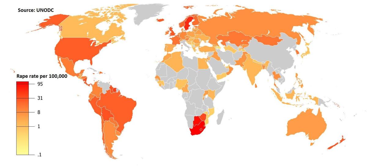  28A 29 Rape rates per 100000 population