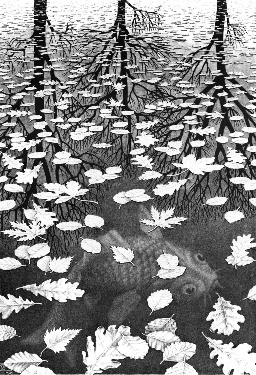 0764cb 1955 Escher M. C. Three Worlds