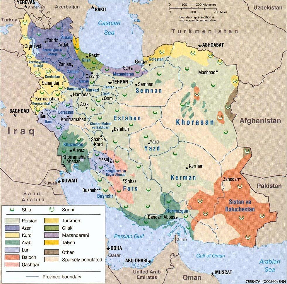 Iran ethnoreligious distribution 2004