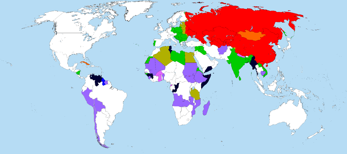 Socialist states by duration of existenc