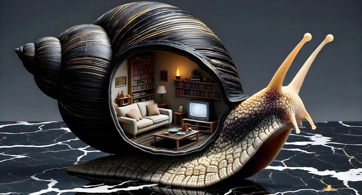 the inner of a snail-shell