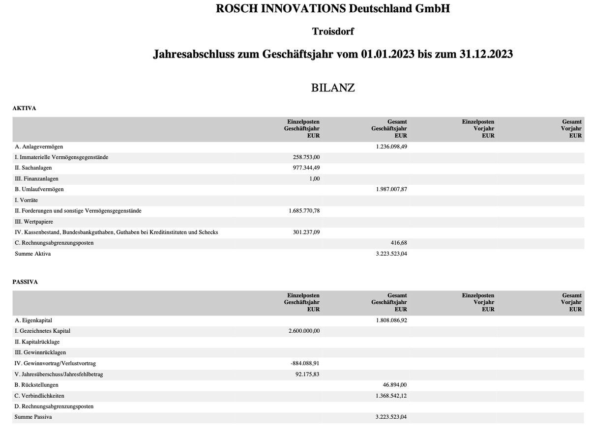 Bilanz 2023 Rosch