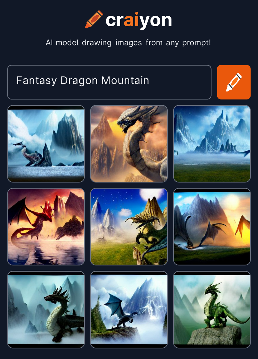 craiyon 224037 Fantasy Dragon Mountain b
