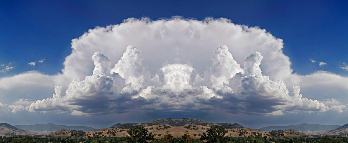 Anvil shaped cumulus panorama edit crop