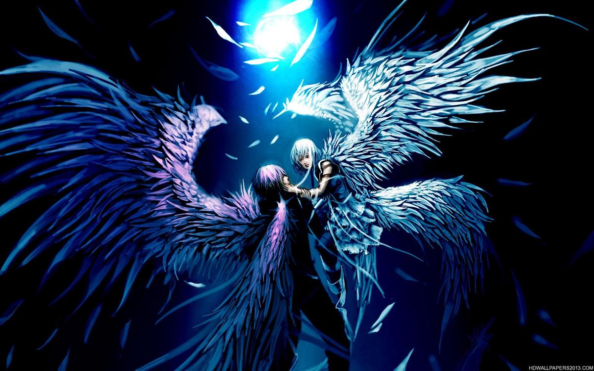 Blue-Anime-Angel-Desktop-Image