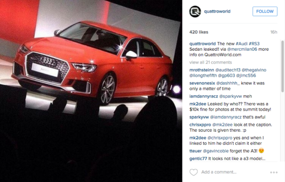 possible new audi rs3 sedan