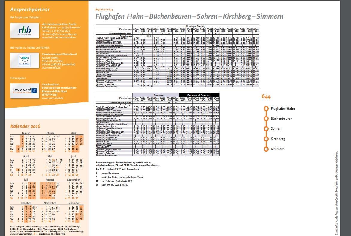 Fahrplan 644