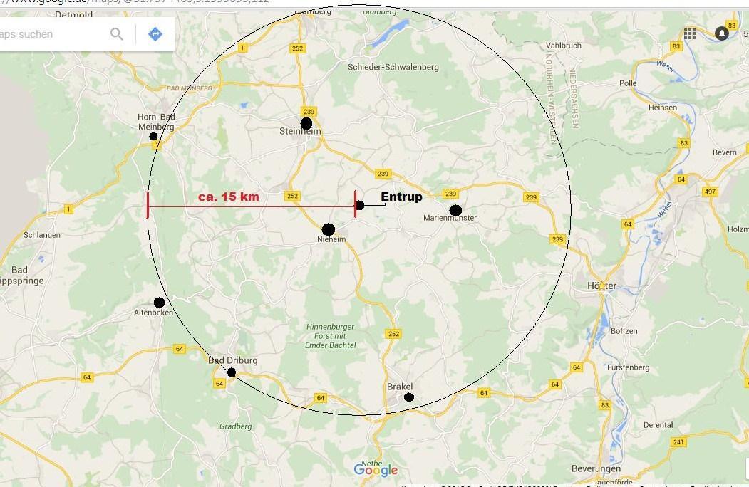 Frauke Entrup ca 15 km Radius Funkmast