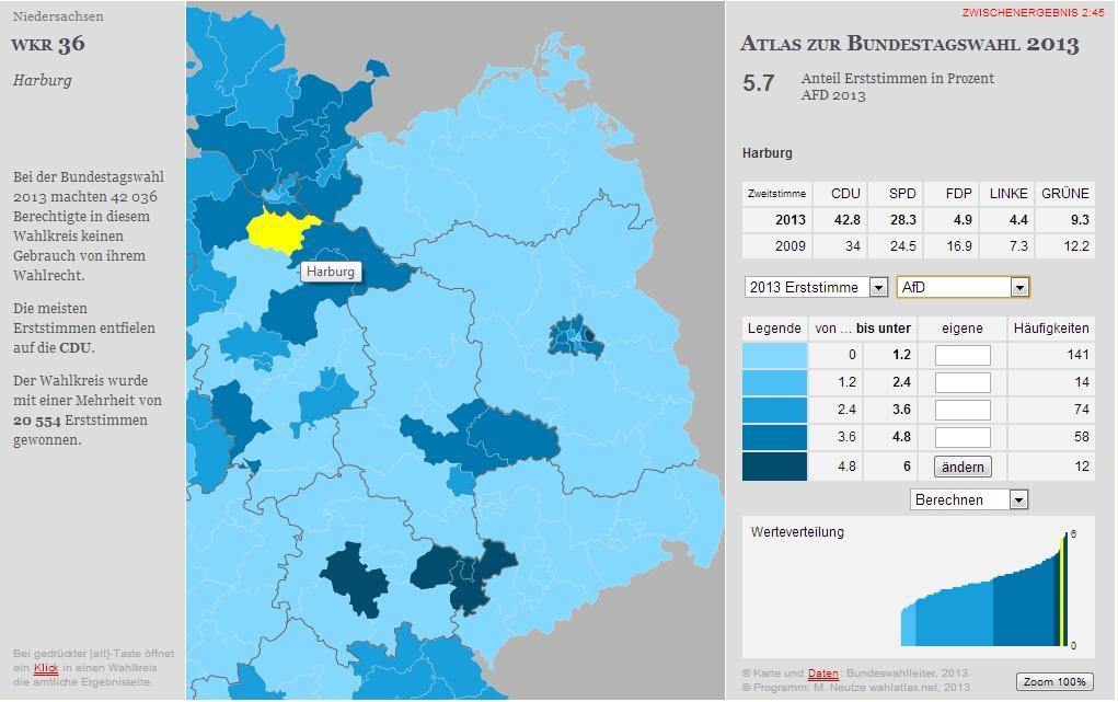 Wahlatlas AfD Erststimme