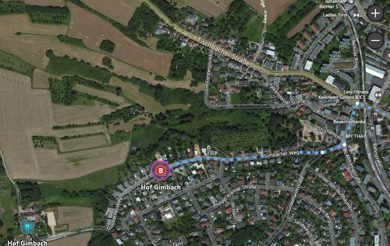 500m von zu hause