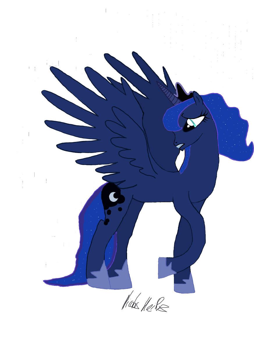 Luna sad painted