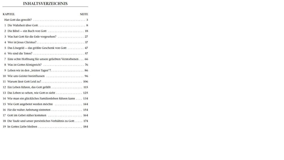 Was lehrt die Bibel wirklich - Inhalt