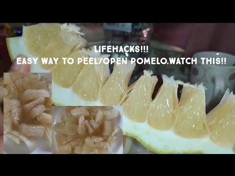 Youtube: Lifehacks:Easy way to open/peel pomelo🤔