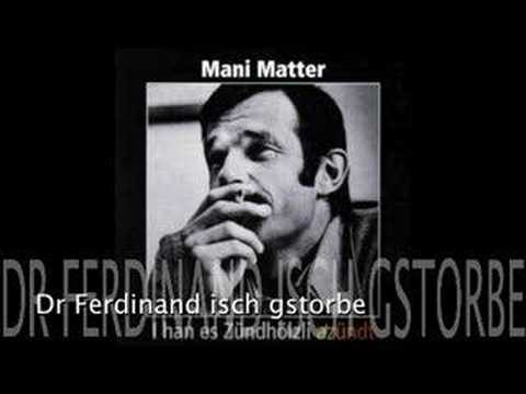 Youtube: Mani Matter - Dr Ferdinand isch gstorbe