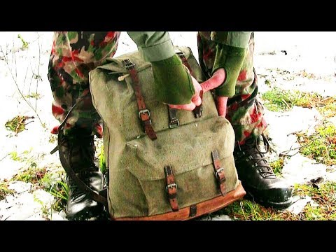 Youtube: Bushcraft im Schnee mit 60 Jahre altem Rucksack. Beste Schweizer Qualität!