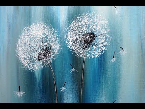 Youtube: Painting Dandelion/For Beginners/Easy Acrylic Painting/Pusteblumen Malen/Für Anfänger/V314