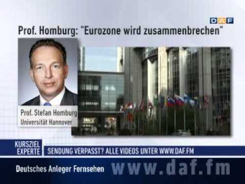 Youtube: Prof. Homburg: "Eurozone wird zusammenbrechen - Deutsches 'AAA' in Gefahr"