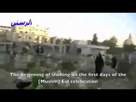 Youtube: ENGLISH SUBS: Homs || 19 Aug. 2012 Regime forces shell near graveyards on a religious holiday