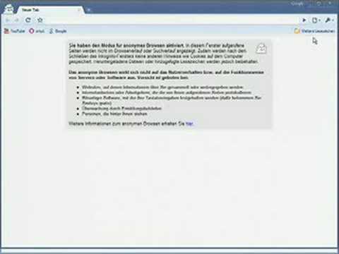 Youtube: Modus "anonym browsen"