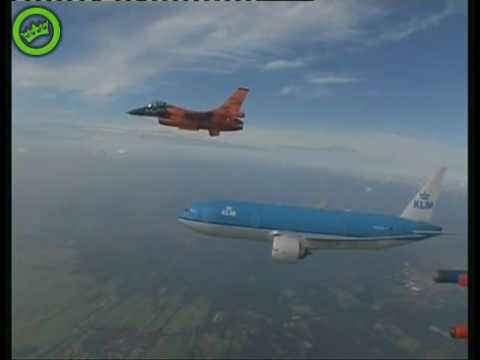 Youtube: Boeing 777 (KLM) Chased by 2 Orange F16's!