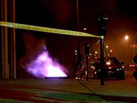 Youtube: Underground transformer fire