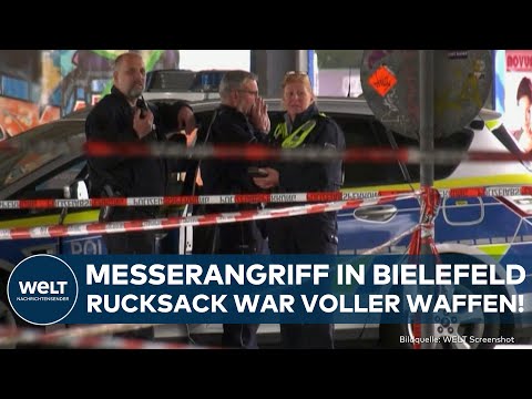 Youtube: BIELEFELD: Messerangriff! Rucksack war voller Waffen! Täter auf der Flucht - Polizei nennt Details