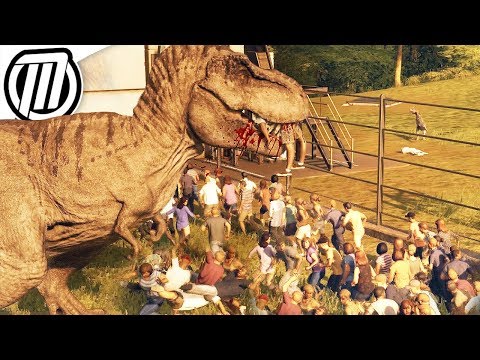 Youtube: Jurassic World Evolution: T-REX Escape - Dino Rampage & Park Destruction