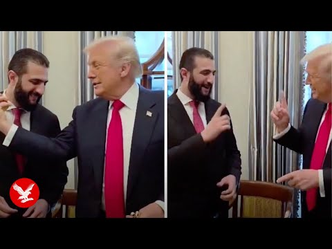 Youtube: Moment Trump sprays Syrian president with his ‘best’ cologne