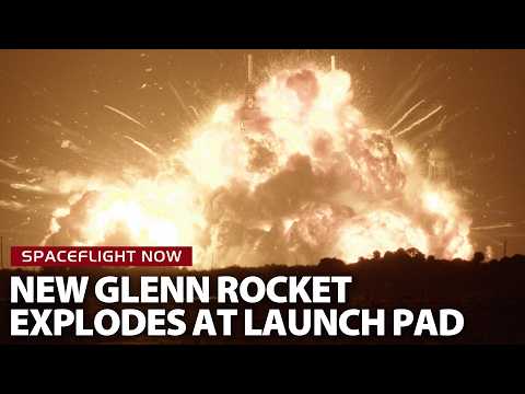 Youtube: Breaking News: Blue Origin New Glenn rocket explodes during launch pad test