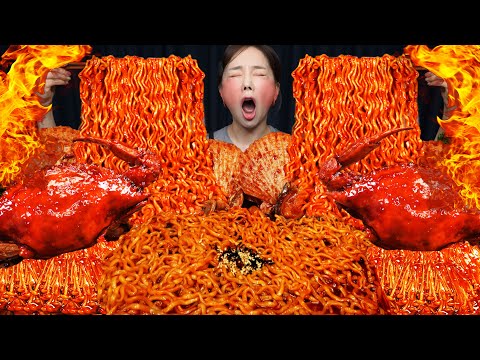 Youtube: 매콤한 해물찜 🔥 간만에 불닭볶음면 까지! 레시피 먹방 Seafood Boil with Buldak Bokkem Myeon Recipe  Mukbang ASMR Ssoyoung