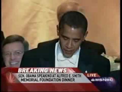 Youtube: Obama at the Alfred E. Smith Memorial Dinner 10/16/08