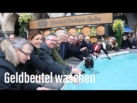 Youtube: Aschermittwoch 2020: Geldbeutel waschen im Fischbrunnen auf dem Münchner Marienpltz