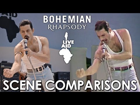 Youtube: Live Aid | Bohemian Rhapsody (2018) - scene comparisons