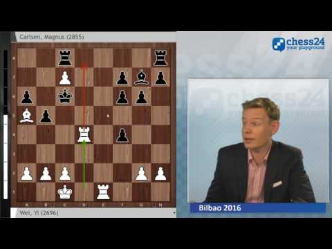 Youtube: Wei Yi - Magnus Carlsen, Bilbao 2016: Grandmaster Analysis