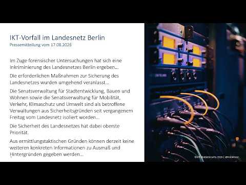 Youtube: MRMCD2026 - Warum Berlin gehackt wurde und wie desolat gehandelt wird