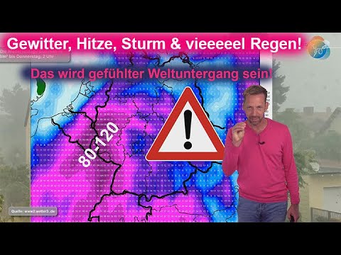 Youtube: Unwetter/Wetterwarnung: Gewitter, Hitze, Sturm, Starkregen & Hochwasser! Aktuelles Wetter 13.-15.07.