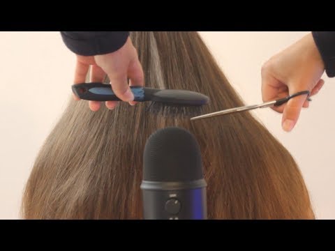 Youtube: ASMR Relaxing Hair Brushing, Massage, Haircut Roleplay & Water Spray - No Talking