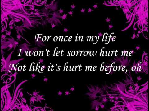 Youtube: Vonda Shepard   For Once in my Life with Lyrics