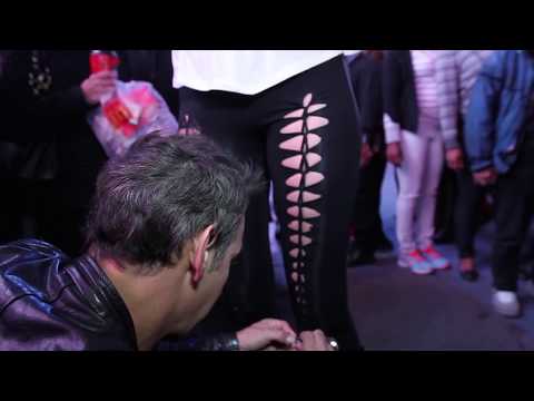 Youtube: Shredded with Adam Saaks Designs Leggings on the Streets of New York City, Times Square