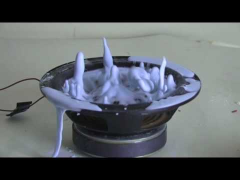 Youtube: Non-Newtonian Fluid on a Speaker Cone