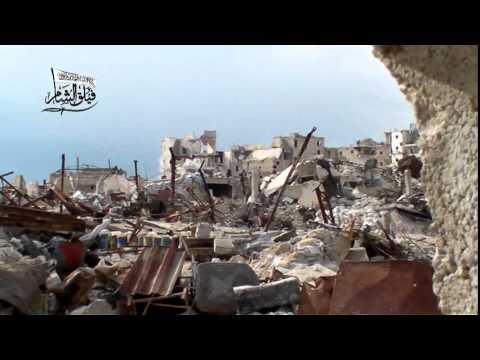 Youtube: فيلق الشام ll حلب ll رائع ومميز تدمير مبنى للشبيحة  في حي العامرية بعد استهدافه بمدفع جهنم ج1