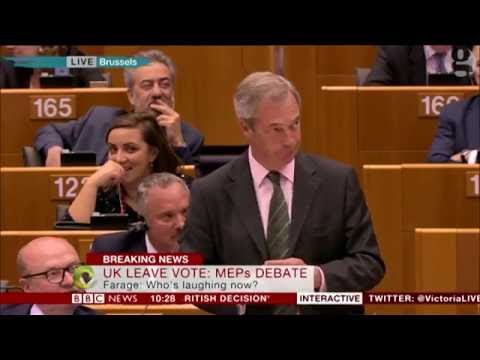 Youtube: Nigel Farage to MEPs: 'most of you have never done a proper job'