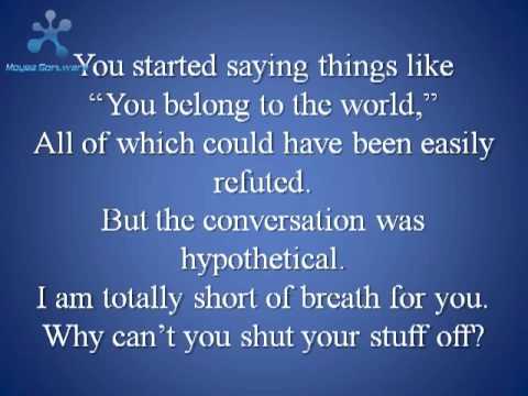 Youtube: Front Row - Alanis Morissette - Lyrics