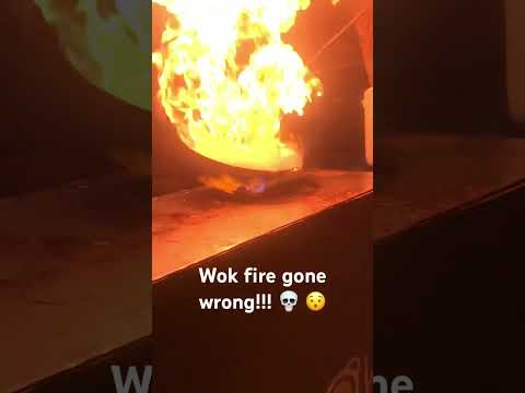 Youtube: Restaurant accidentally catches on fire while doing the wok trick. #fire #flame