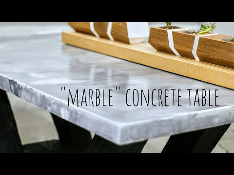 Youtube: DIY "Marble" Concrete Table || w/ Shou Sugi Ban Base