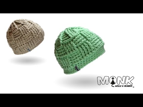 Youtube: Mütze häkeln - Basketweave Beanie häkeln - Mütze im Korbmuster